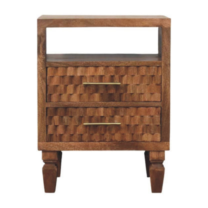 Cadiz Carved Open-Shelf Bedside