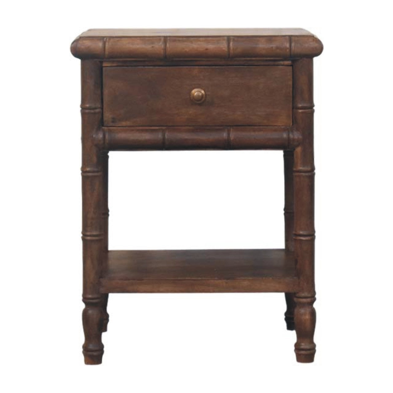 Bamboo-Carved Bedside Table