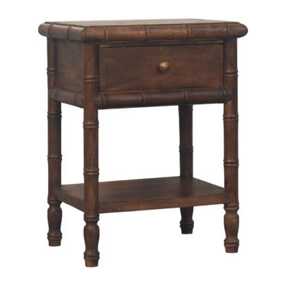Bamboo-Carved Bedside Table