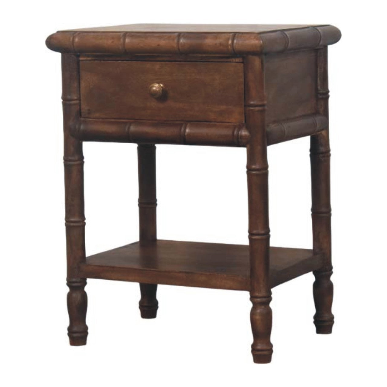 Bamboo-Carved Bedside Table