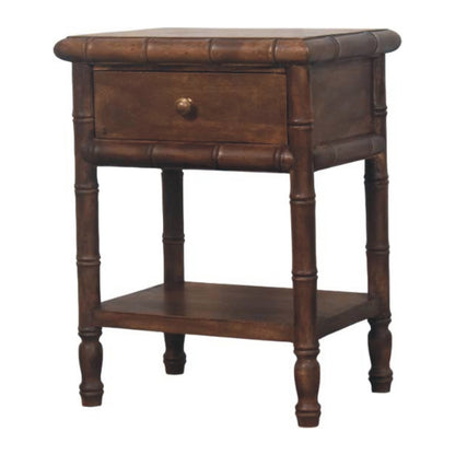 Bamboo-Carved Bedside Table