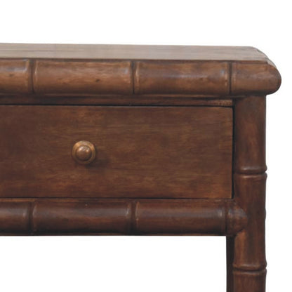 Bamboo-Carved Bedside Table
