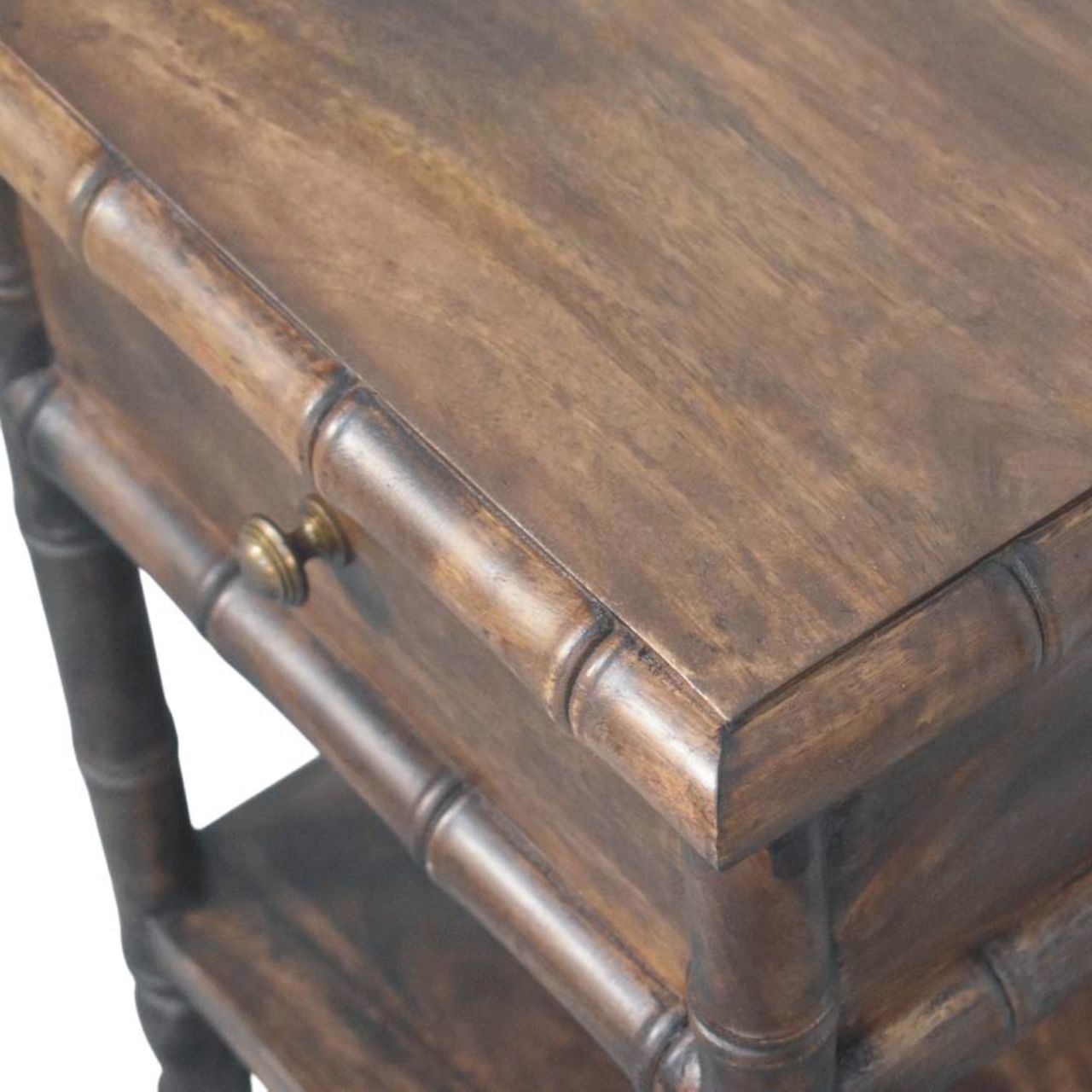 Bamboo-Carved Bedside Table