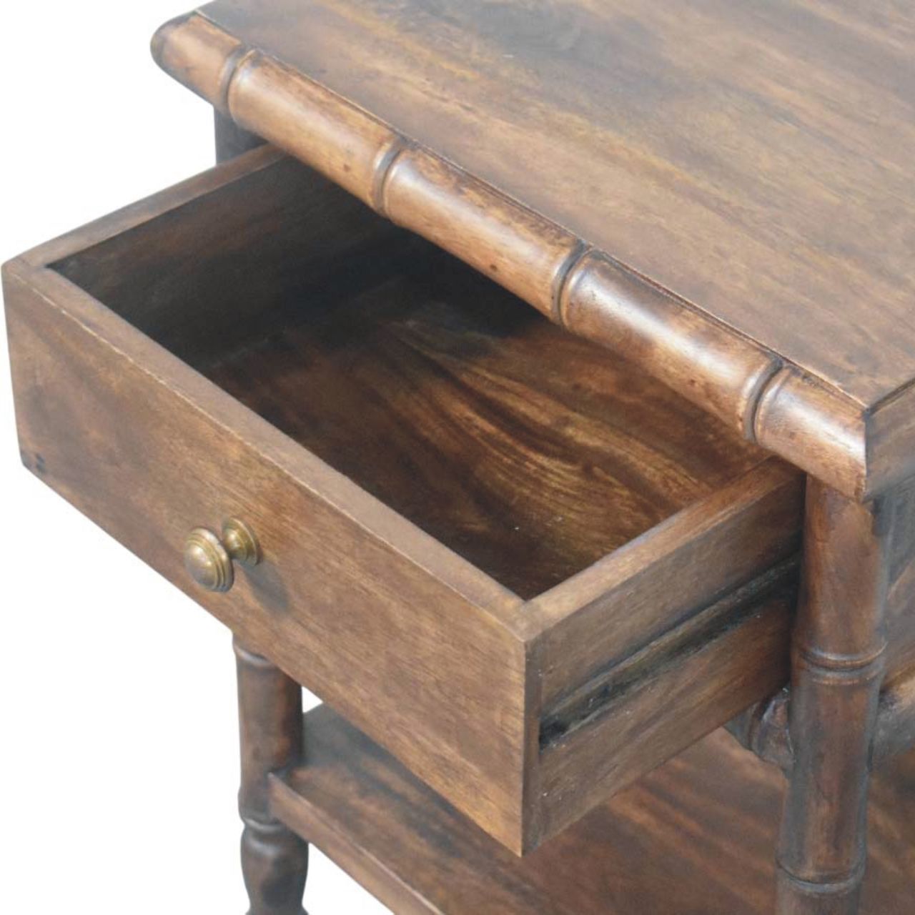 Bamboo-Carved Bedside Table