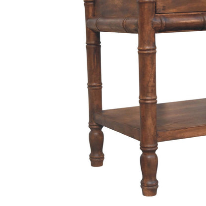 Bamboo-Carved Bedside Table